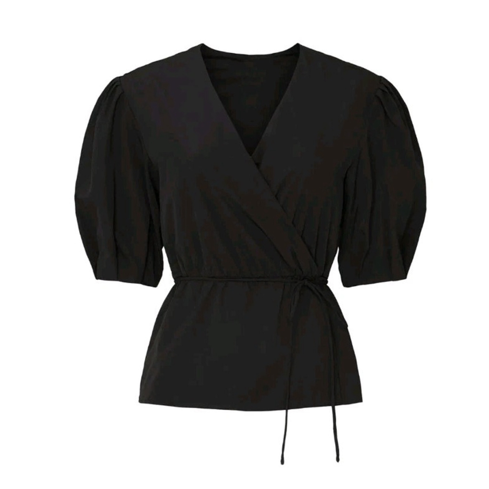 Rebecca Minkoff Mary True Wrap Top Size S Black